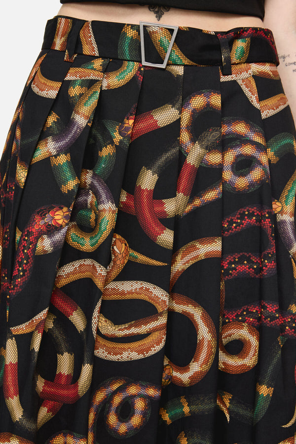 Dangerfield - Reptilian Print Midi Skirt - multi