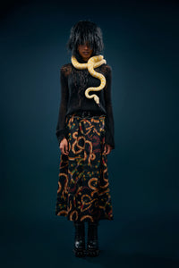 Dangerfield - Reptilian Print Midi Skirt - multi