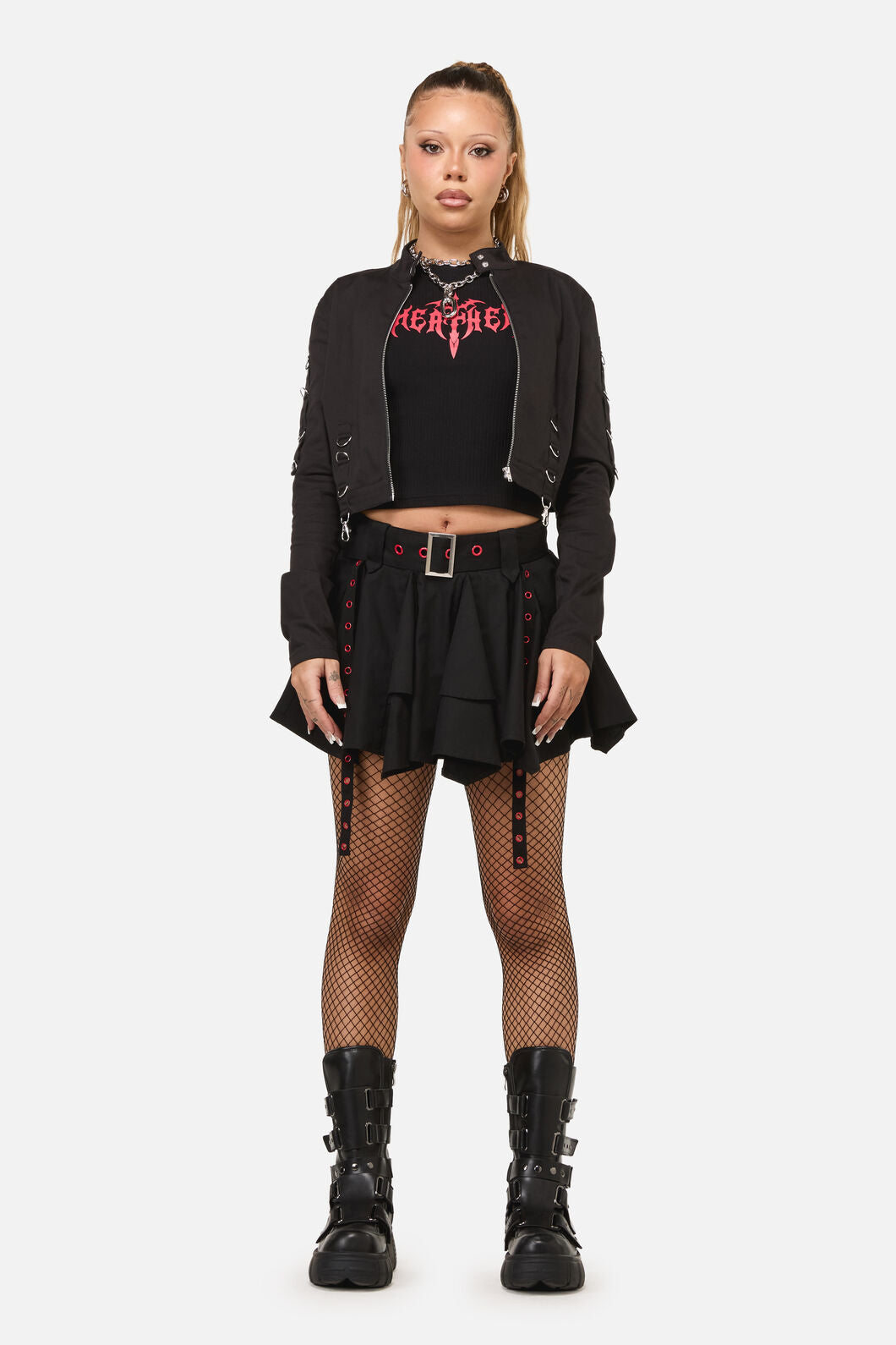Dangerfield - Heathen Goth Eyelet Skort - black