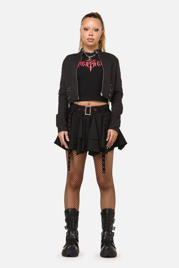 Dangerfield - Heathen Goth Eyelet Skort - black