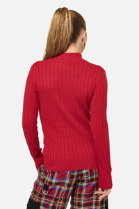 Dangerfield - Crowned Knit Top - red