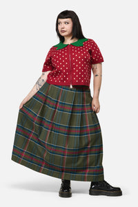 Dangerfield - Curve Strawberry Leaf SS Cardi - red