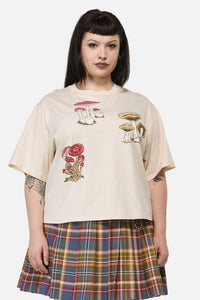 Dangerfield - Curve Mushie Print Tee - cream