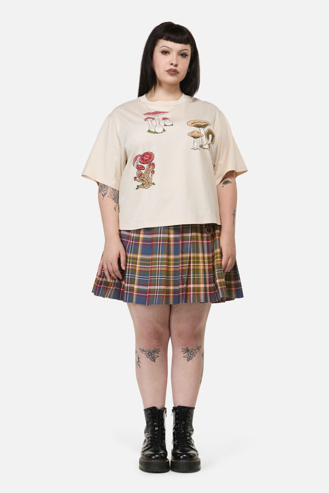 Dangerfield - Curve Mushie Print Tee - cream