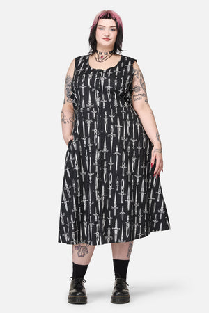 Dangerfield - Curve Dagger Goth Maxi Dress - black