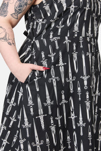 Dangerfield - Curve Dagger Goth Maxi Dress - black