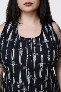 Dangerfield - Curve Dagger Goth Maxi Dress - black