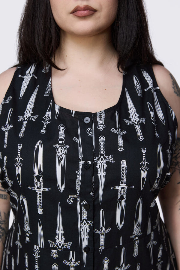 Dangerfield - Curve Dagger Goth Maxi Dress - black