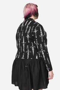 Dangerfield - Curve Dagger Goth Zip Cardigan - black