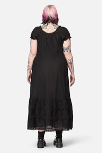 Dangerfield - Curve Mischief Lace Trim Midi Dress - black