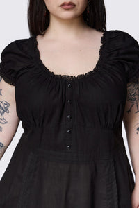 Dangerfield - Curve Mischief Lace Trim Midi Dress - black