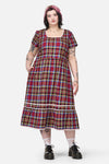 Dangerfield - Curve Crowned Tartan Dress - red