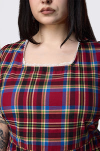 Dangerfield - Curve Crowned Tartan Dress - red
