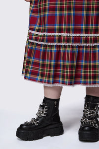 Dangerfield - Curve Crowned Tartan Dress - red