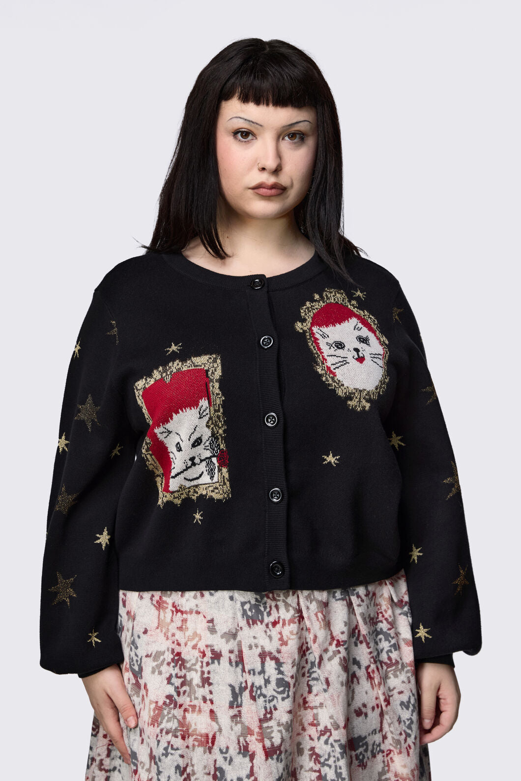 Dangerfield - Curve Official Portrait Cardigan - black