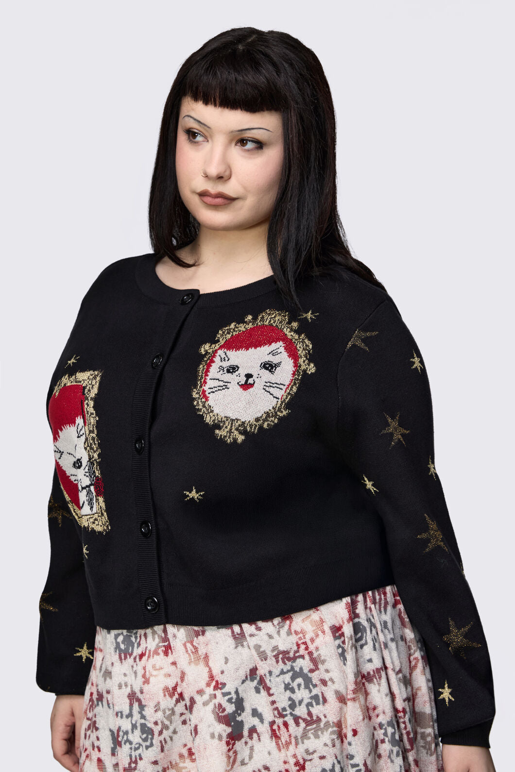 Dangerfield - Curve Official Portrait Cardigan - black