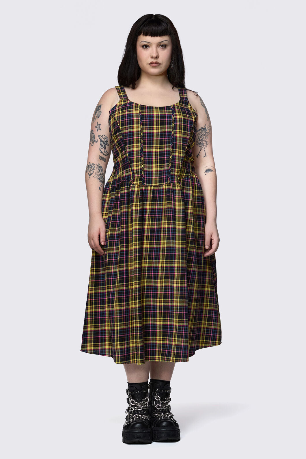 Dangerfield - Curve Forest Dweller Tartan Dress - multi