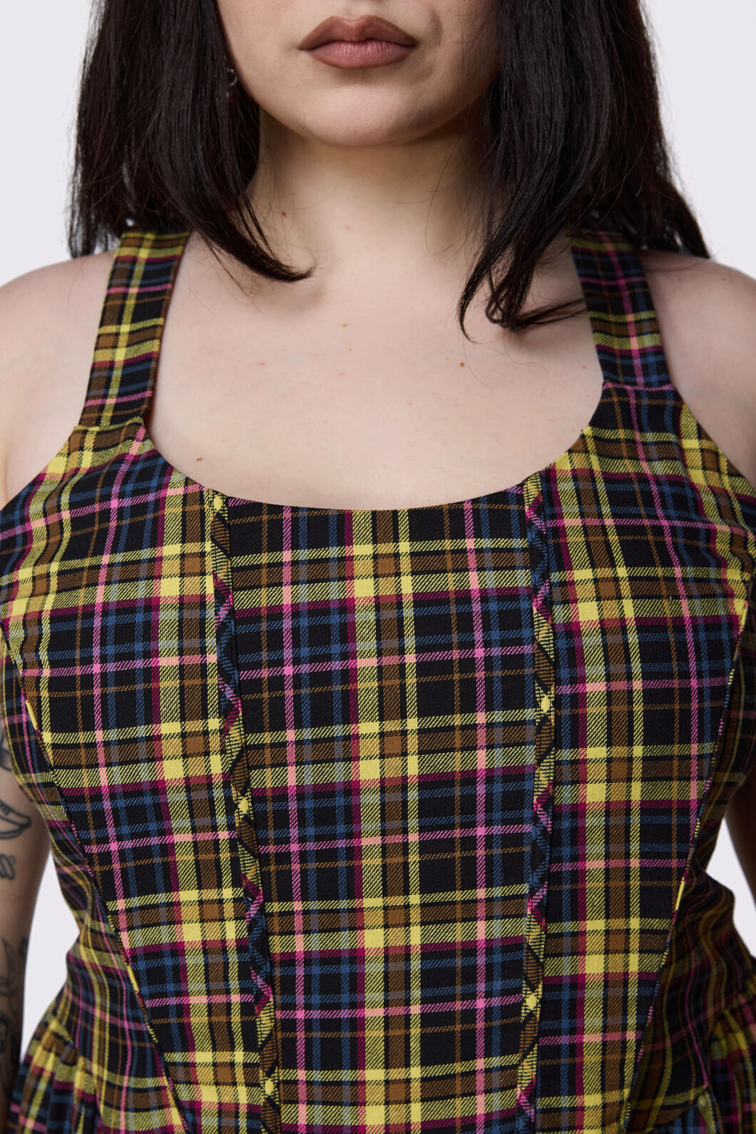 Dangerfield - Curve Forest Dweller Tartan Dress - multi