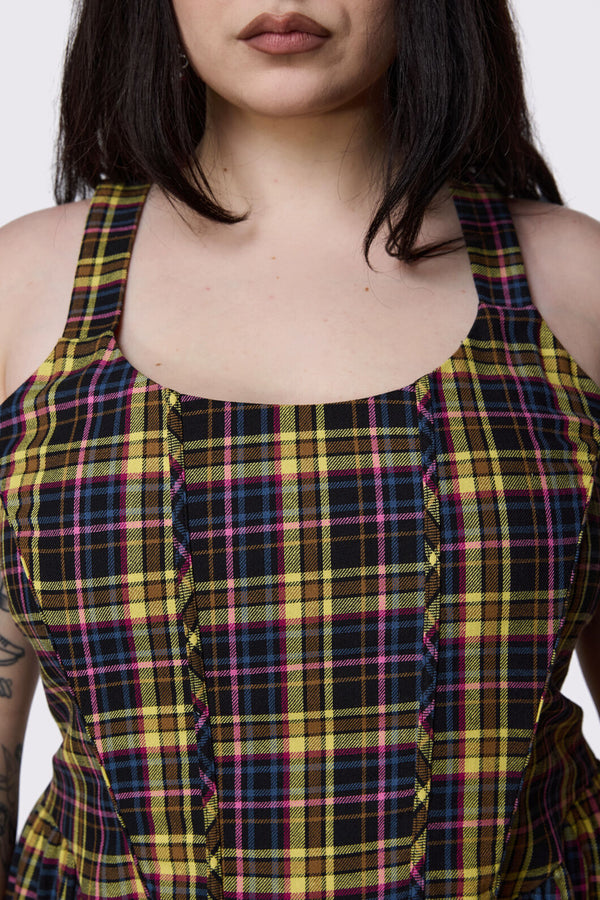 Dangerfield - Curve Forest Dweller Tartan Dress - multi