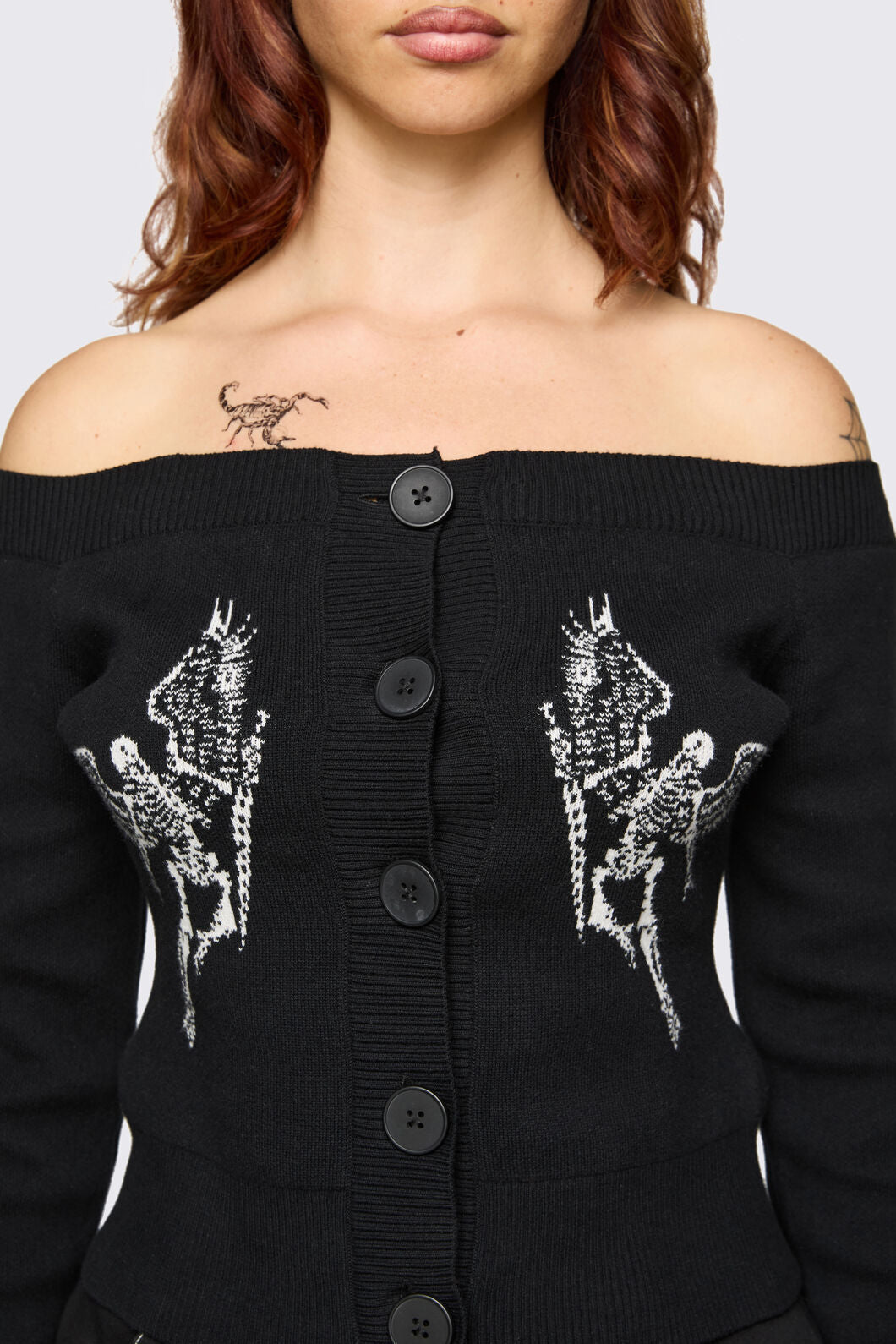 Dangerfield - Archangel Off Shoulder Cardigan - black
