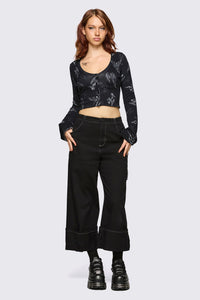Dangerfield - Archangel Graphic Goth Cardigan - black-white