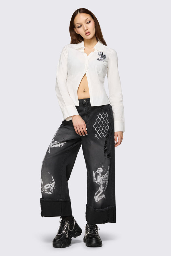 Dangerfield - Archangel Basic Low Cut Blouse - white