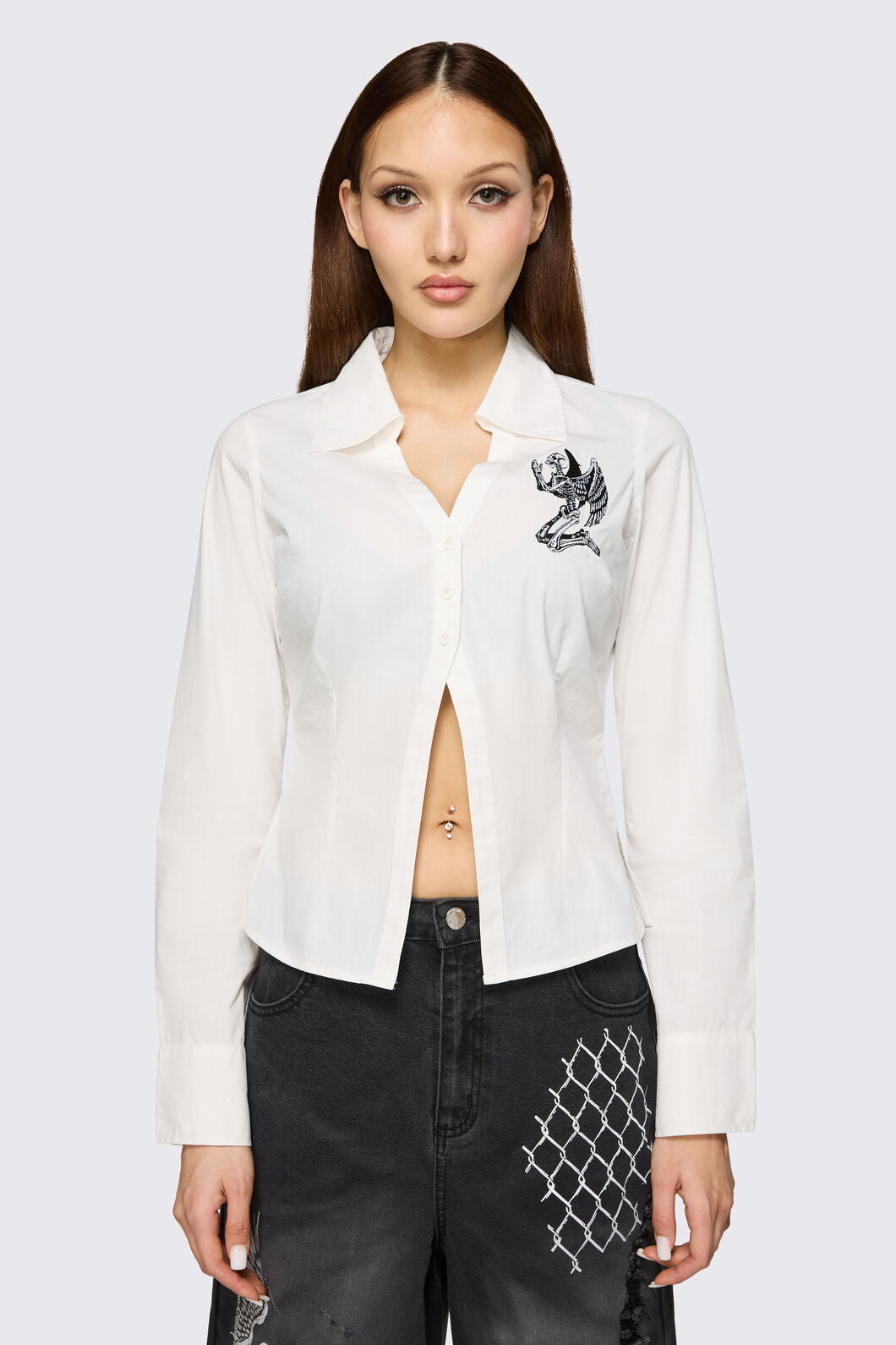 Dangerfield - Archangel Basic Low Cut Blouse - white