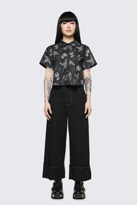 Dangerfield - Archangel Print Goth Blouse - black-white