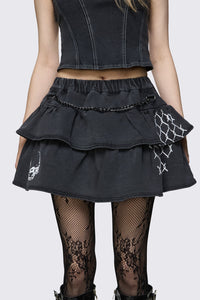 Dangerfield - Archangel Denim Chain Mini Skort - grey