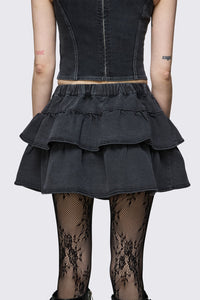 Dangerfield - Archangel Denim Chain Mini Skort - grey