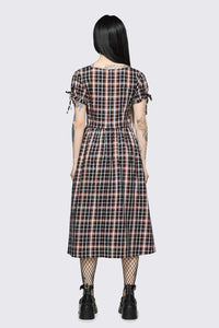 Dangerfield - Archangel Tartan Midi Dress - brown