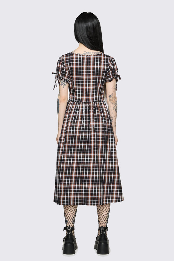 Dangerfield - Archangel Tartan Midi Dress - brown