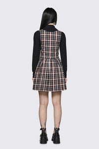 Dangerfield - Archangel Tartan Pleat Pinafore - brown