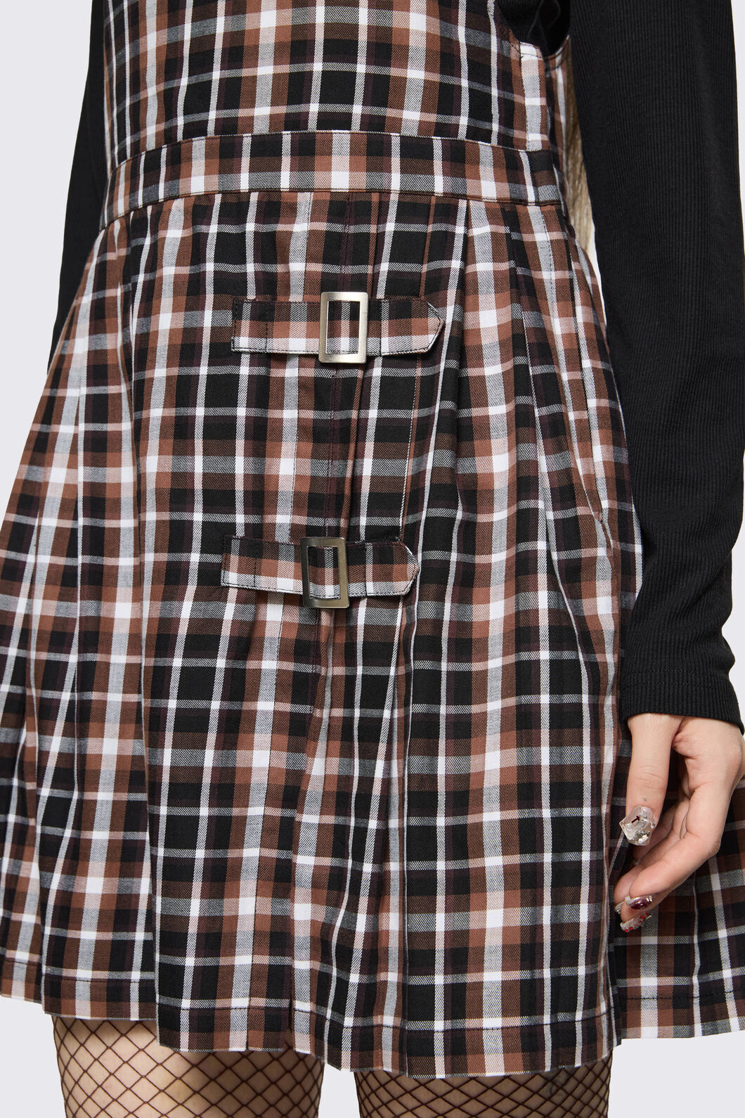 Dangerfield - Archangel Tartan Pleat Pinafore - brown
