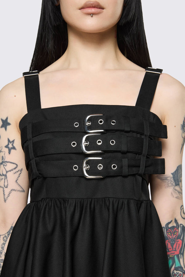 Dangerfield - Cindy Buckle Mini Dress - black
