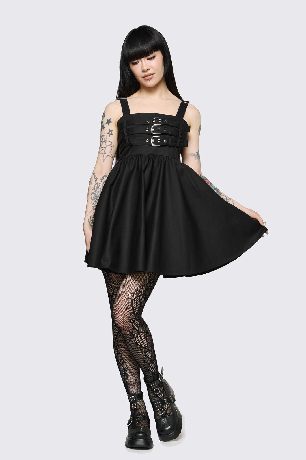Dangerfield - Cindy Buckle Mini Dress - black