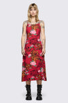 Dangerfield - Big Cat Midi Dress - red