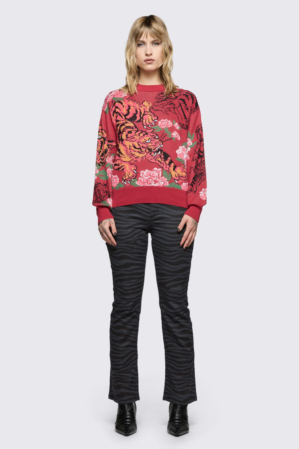 Dangerfield - Big Cat Knit - red
