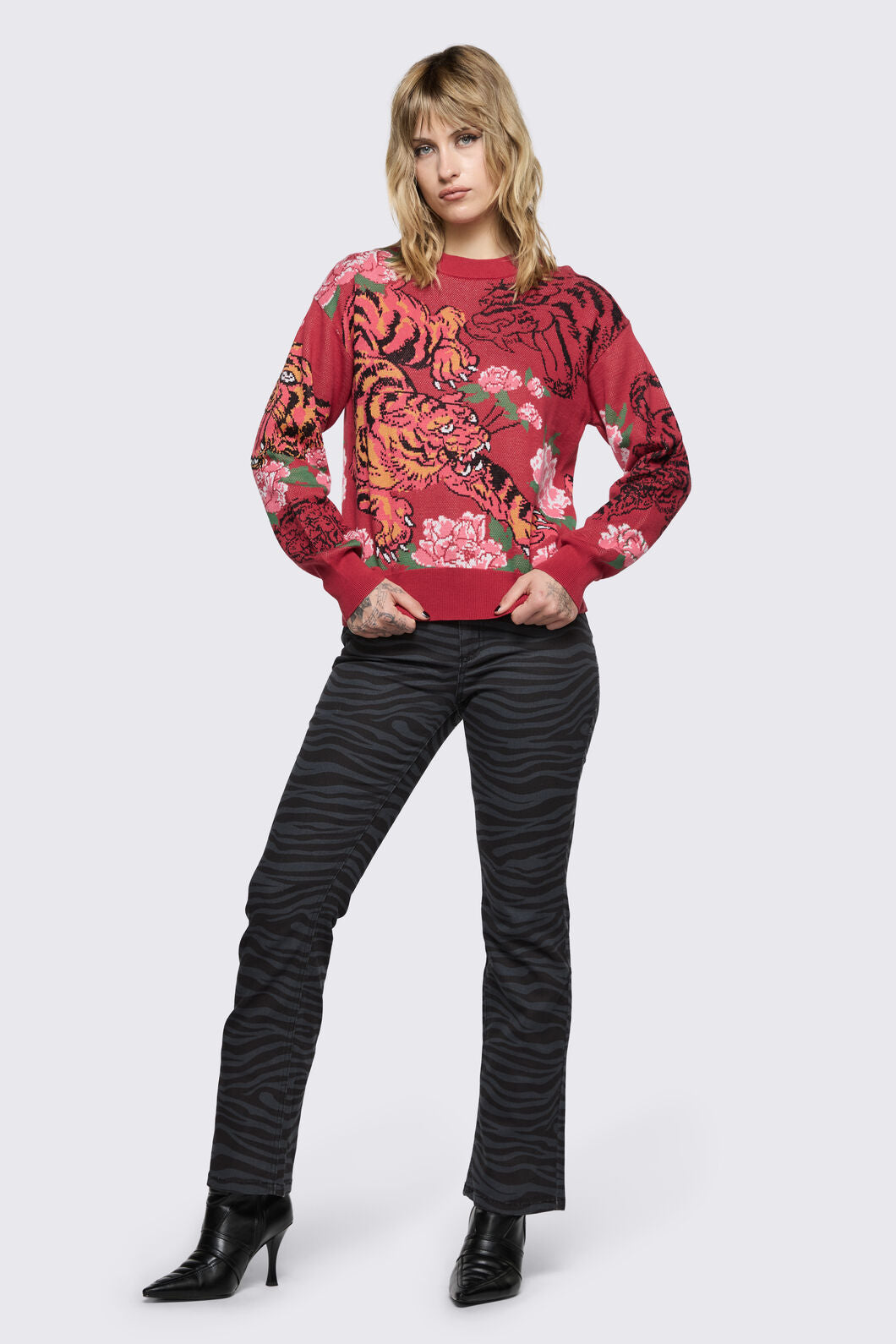 Dangerfield - Big Cat Knit - red