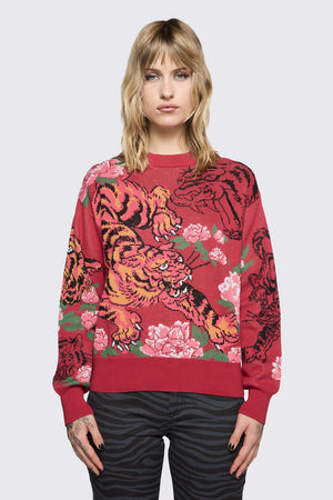 Dangerfield - Big Cat Knit - red