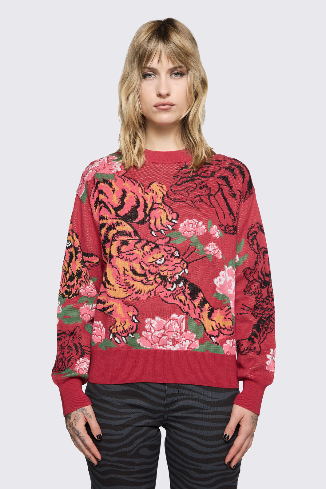 Dangerfield - Big Cat Knit - red