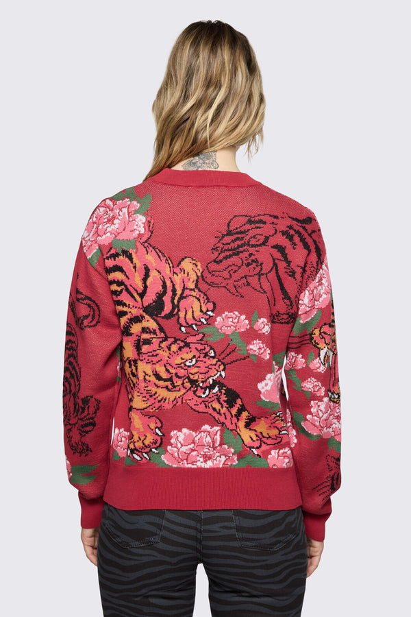Dangerfield - Big Cat Knit - red