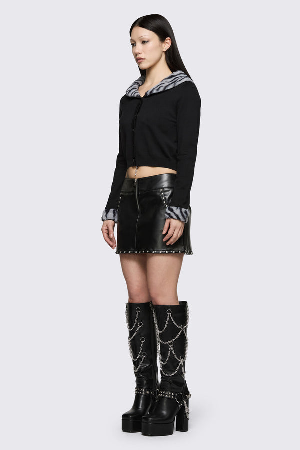 Dangerfield - Untamed Stripe Cardigan - black