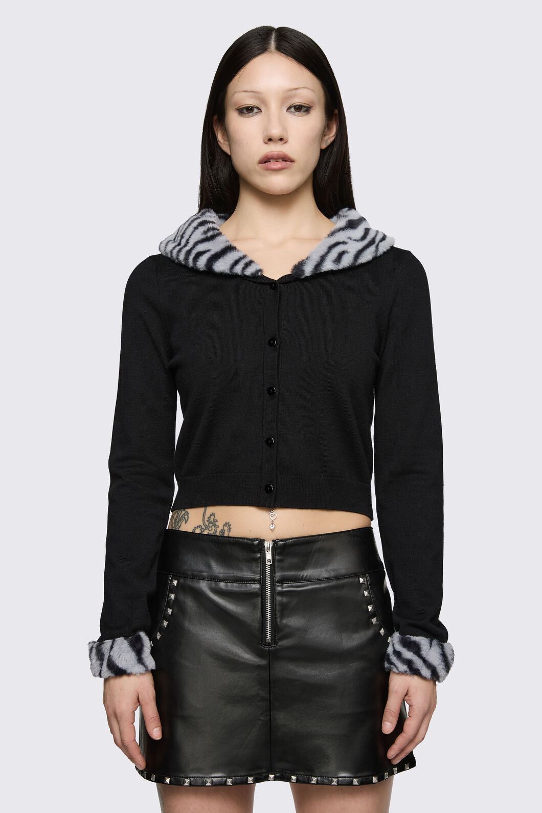Dangerfield - Untamed Stripe Cardigan - black