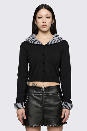 Dangerfield - Untamed Stripe Cardigan - black
