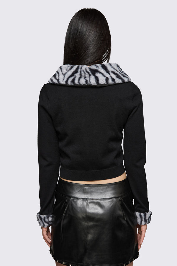 Dangerfield - Untamed Stripe Cardigan - black