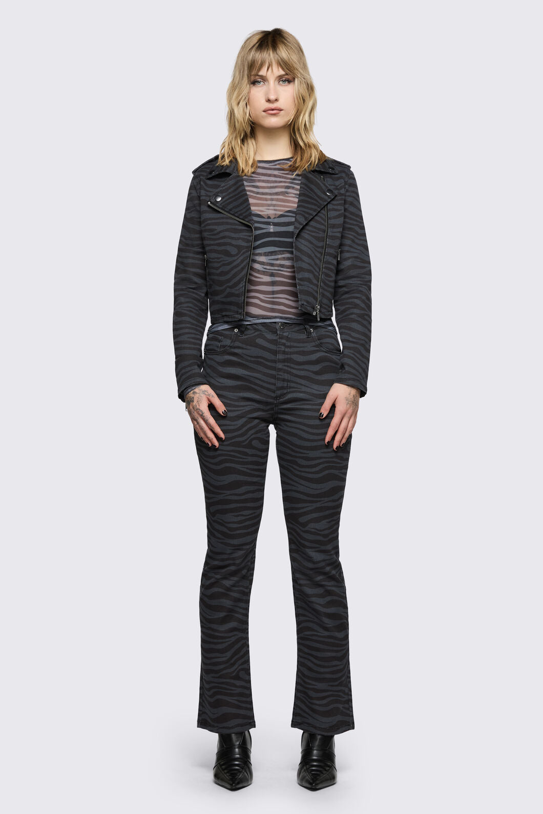 Dangerfield - Untamed Stripe Jacket - grey