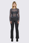 Dangerfield - Untamed Stripe Flare Jean - grey