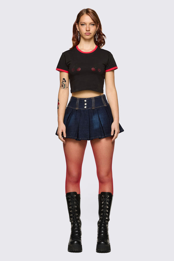 Dangerfield - Delulu Cropped Tee - black