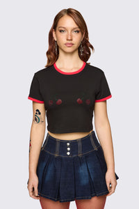 Dangerfield - Delulu Cropped Tee - black